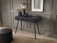 Стіл туалетний Perfect Home Зова / Zova з 2 шухлядами та чорними ніжками T103 Чорний (PFH-091374)