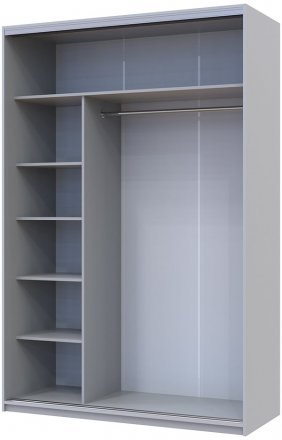 Шафа купе Doros Сіті Лайт Сірий світлий 2 Дзеркала 150х60х225 (DRS-011550)