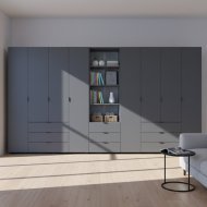 Шафа для одягу Doros Гелар Графіт 4+4ДСП з пеналом 370х49.5х203.4 (DRS-011932)