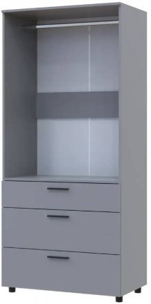 Шафа для одягу Doros Торн Сірий 2 ДСП/3Ш (штанга) 90х51.6х200 (DRS-012025)