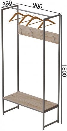 Вішалка модульна підлогова Ferrum-decor Треліс 12 180x90x38 сірий ДСП Дуб Сан-Марино 16мм (FRD-104320) Вішалка модульна підлогова Ferrum-decor Треліс 12 180x90x38 сірий ДСП Дуб Сан-Марино 16мм (FRD-104320)