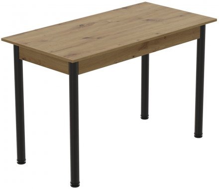 Стіл кухонний Ferrum-decor Беніта 75x120x70 Чорний ДСП Дуб Артизан 16мм (FRD-105697)