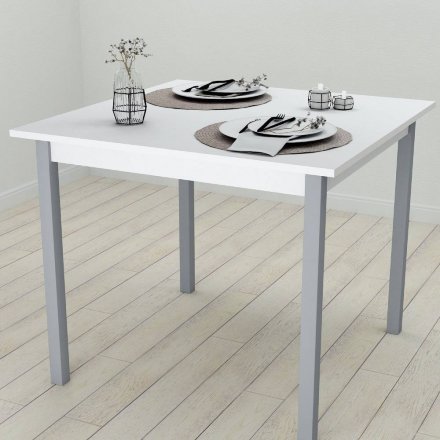Стіл кухонний Ferrum-decor Дієго 75x90x90 Сірий ДСП Біле 16мм (FRD-106314)