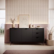 Комод Perfect Home Ланте / Lante 2-дверний з 3 шухлядами і чорними ніжками 2D3S/163 Чорний (PFH-091115) Комод Perfect Home Ланте / Lante 2-дверний з 3 шухлядами і чорними ніжками 2D3S/163 Чорний (PFH-091115)