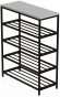 Полиця для взуття Слайм 4 Ferrum-decor 820x630x260 Чорний метал ДСП Біле 16 мм (FRD-105160)