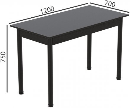 Стіл кухонний Ferrum-decor Беніта 75x120x70 Чорний ДСП Сосна Кембра 16мм (FRD-105698)