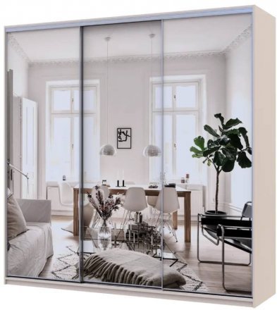 Шафа-купе Doros Сіті Лайт Кашемір 3 дзеркала 225х60х225 (DRS-011811)