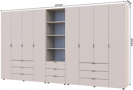 Шафа для одягу Doros Гелар Кашемір 4+4ДСП з пеналом 370х49.5х203.4 (DRS-011934) Шафа для одягу Doros Гелар Кашемір 4+4ДСП з пеналом 370х49.5х203.4 (DRS-011934)