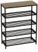 Полиця для взуття Слайм 4 Ferrum-decor 820x630x260 Чорний метал ДСП Дуб Сонома 16 мм (FRD-105162)
