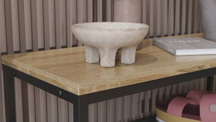 Полиця для взуття Слайм 4 Ferrum-decor 820x630x260 Чорний метал ДСП Дуб Сонома 16 мм (FRD-105162)