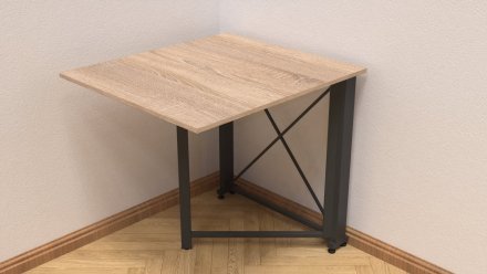 Стіл-книга трансформер Оріон 1 Ferrum-decor 750x810x730 Чорний метал ДСП Дуб Сонома 16 мм (FRD-104600)