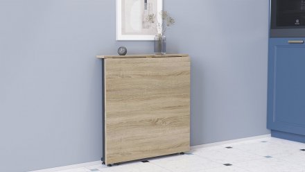 Стіл-книга трансформер Оріон 1 Ferrum-decor 750x810x730 Чорний метал ДСП Дуб Сонома 16 мм (FRD-104600)