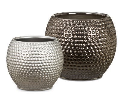 Кашпо для квітів Mercury кераміка 15" сріблястий 62220