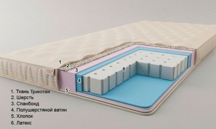 Матрац футон безпружинний Лагуна 160х220х10 см