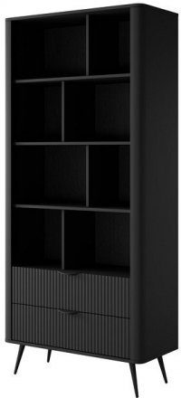 Стелаж Perfect Home Ланте / Lante 2S з 2 шухлядами і чорними ніжками Чорний (PFH-091104)