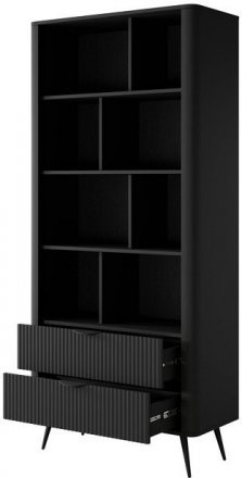 Стелаж Perfect Home Ланте / Lante 2S з 2 шухлядами і чорними ніжками Чорний (PFH-091104)