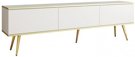Тумба під телевізор Perfect Home Оро / Oro 3-дверна з золотими ніжками RTV175 Білий (PFH-091319) Тумба під телевізор Perfect Home Оро / Oro 3-дверна з золотими ніжками RTV175 Білий (PFH-091319)