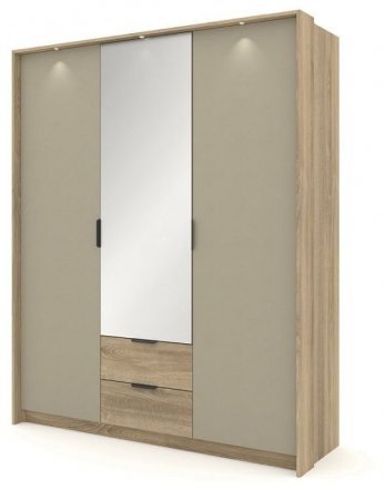 Шафа для одягу Perfect Home Летто / Letto 3D2S/165 3-дверна Дуб терра темний/сірий кам'яний (PFH-092040)