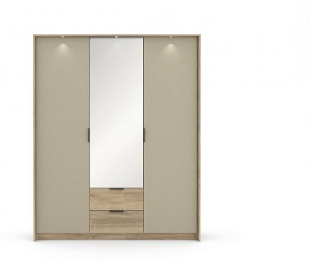 Шафа для одягу Perfect Home Летто / Letto 3D2S/165 3-дверна Дуб терра темний/сірий кам'яний (PFH-092040)