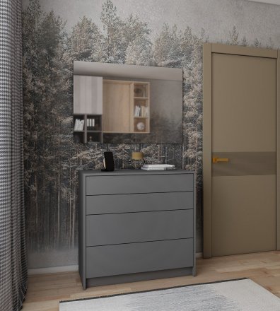 Комод Doros Дейл Графіт 4Ш 90х41х85 (DRS-011950) Комод Doros Дейл Графіт 4Ш 90х41х85 (DRS-011950)