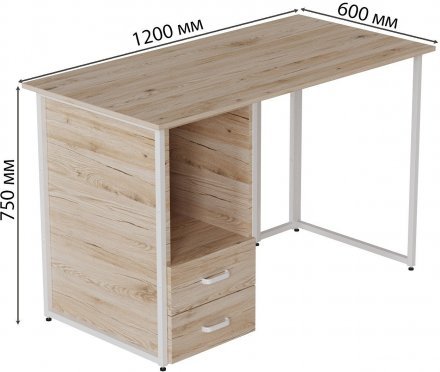 Комп'ютерний стіл Ferrum-decor Отто 75x120x60 білий ДСП Дуб Сан-Марино 16мм (FRD-101024) Комп'ютерний стіл Ferrum-decor Отто 75x120x60 білий ДСП Дуб Сан-Марино 16мм (FRD-101024)