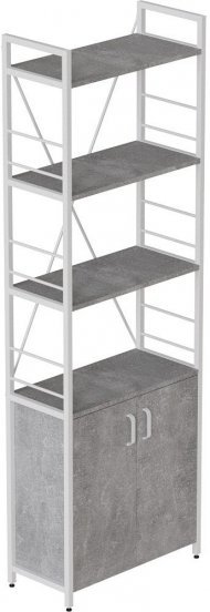 Етажерка 4/60 Ferrum-decor Серії Конект із тумбою 179x60x28 Білий ДСП Бетон (FRD-104497)