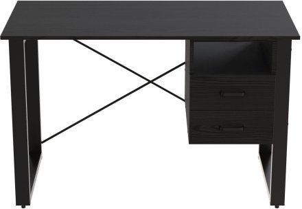Письмовий стіл із ящиками Ferrum-decor Оскар 750x1200x600 метал Чорний ДСП Сосна Кембра 16 мм (FRD-103215)