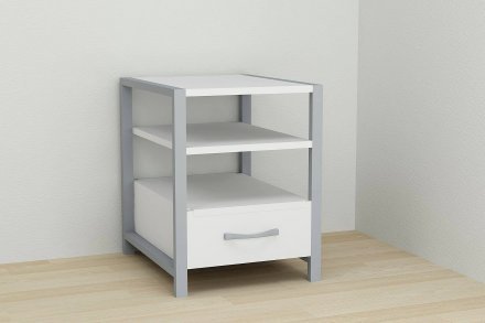 Тумба універсальна Ferrum-decor Вів'єн 1/1 50x41x40 сірий ДСП Біле 16мм (FRD-104151) Тумба універсальна Ferrum-decor Вів'єн 1/1 50x41x40 сірий ДСП Біле 16мм (FRD-104151)