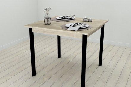 Стіл кухонний Ferrum-decor Дієго 75x90x90 Чорний ДСП Сонома 16мм (FRD-106318)