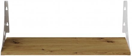 Полиця настінна Ferrum-decor Ханді 2 240x500x240 метал Білий ДСП Дуб Артизан 16 мм (FRD-102566)
