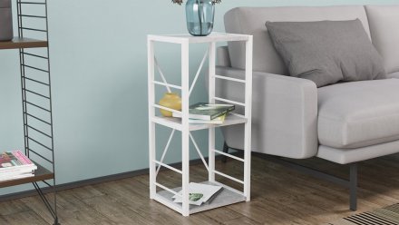 Етажерка 3/34 Ferrum-decor Серії Конект 73x34x28 білий ДСП Бетон 16мм (FRD-105527)