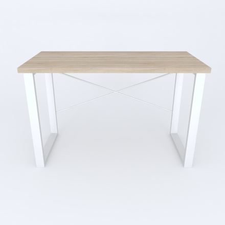 Письмовий стіл Ferrum-decor Драйв 750x1200x600 Білий метал ДСП Дуб Сонома 32 мм (FRD-103334)