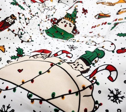 Дитяча постіль наволочка та підковдра Різдвяні їжачки lullalove-9525