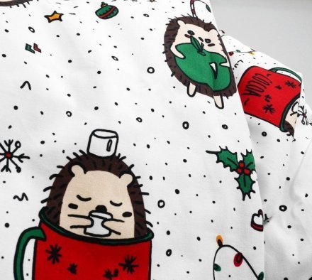 Дитяча постіль наволочка та підковдра Різдвяні їжачки lullalove-9525