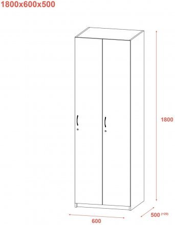Роздягальня Doros 2-х секційна Графіт 2 ДСП 60х52х180 (DRS-011613)
