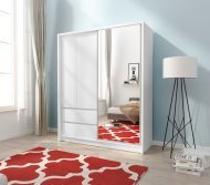Шафа напівкупе для одягу Perfect Home Сара / Sara 150 3-дверна з дзеркалом Білий (PFH-091740)