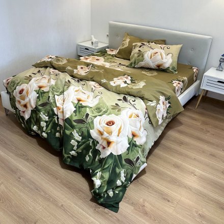 Комплект постільної білизни Полікотон LeLIT P-0108 Коричнево-Зелений Сімейний (LLT-111233) Комплект постільної білизни Полікотон LeLIT P-0108 Коричнево-Зелений Сімейний (LLT-111233)
