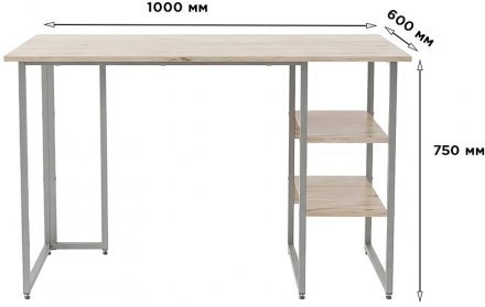 Комп'ютерний стіл Ferrum-decor Кевін 75x100x60 сірий ДСП Дуб Сан-Марино 16мм (FRD-106834)
