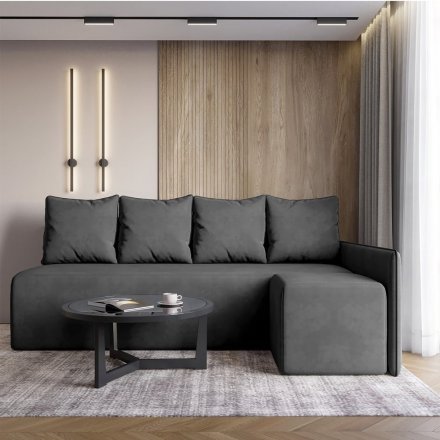 Кутовий диван ортопедичний iSmart MORRO Maxi єврокнижка 205x149 см (матрац Silver) графіт Laura 15 (ISM-051361)