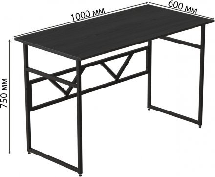 Комп'ютерний стіл Ferrum-decor Раян 76x100x60 чорний ДСП Сосна Кембра 32мм (FRD-103680)