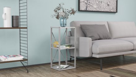 Етажерка 3/34 Ferrum-decor Серії Конект 73x34x28 сірий ДСП Бетон 16мм (FRD-105545)