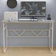 Стіл письмовий Раян Ferrum-decor 750x1400x600 Білий метал ДСП Бетон 32 мм (FRD-106487)