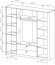 Шафа для одягу Perfect Home Вікі / Viki 4D2S/213 4-дверна з дзеркалом Дуб бариста (PFH-091407)
