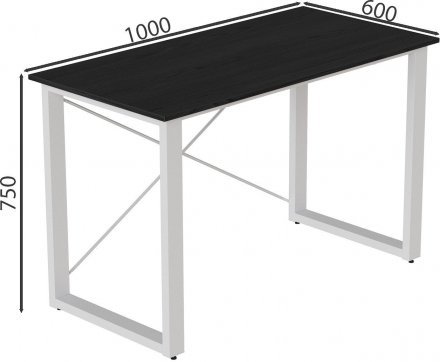 Письмовий стіл Ferrum-decor Драйв 750x1000x600 Білий метал ДСП Сосна Кембра 16 мм (FRD-103103)