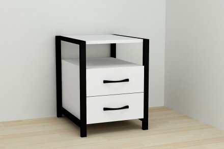 Тумба універсальна Ferrum-decor Вів'єн 2/2 50x41x40 чорний ДСП Біле 16мм (FRD-104156)