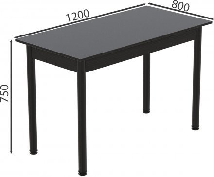 Стіл кухонний Ferrum-decor Беніта 75x120x80 Чорний ДСП Сосна Кембра 16мм (FRD-105704)