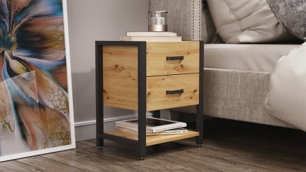 Тумба універсальна Ferrum-decor Вів'єн 2/1 50x41x40 чорний ДСП Дуб Артізан 16мм (FRD-106836)