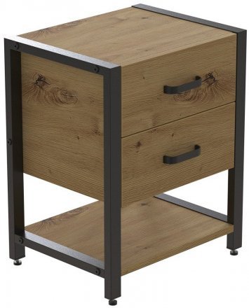Тумба універсальна Ferrum-decor Вів'єн 2/1 50x41x40 чорний ДСП Дуб Артізан 16мм (FRD-106836)