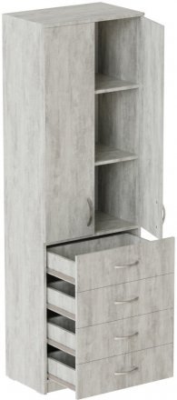 Шафа Анжело Ferrum-decor на 3 полиць з 2 дверима та 4 ящики 1900x600x380 ДСП Бетон 16 мм (FRD-104994) Шафа Анжело Ferrum-decor на 3 полиць з 2 дверима та 4 ящики 1900x600x380 ДСП Бетон 16 мм (FRD-104994)