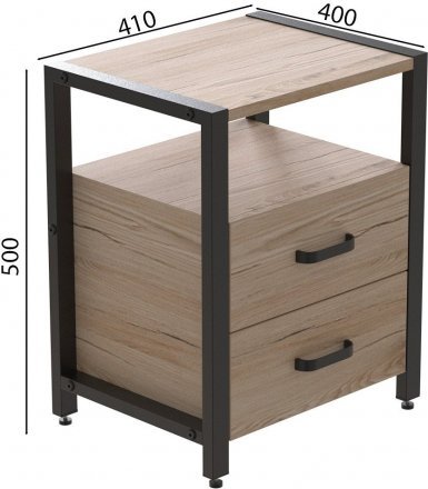 Тумба універсальна Ferrum-decor Вів'єн 2/2 50x41x40 чорний ДСП Дуб Сан-Марино 16мм (FRD-104157)
